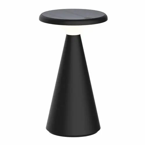 LAMPARA MESA P/EXTERIOR FUNGHI 2000 MAH C/PANEL SOLAR+PUERTO USB IP44 C/NEGRO REF. FUNGHI-N LUCERNA