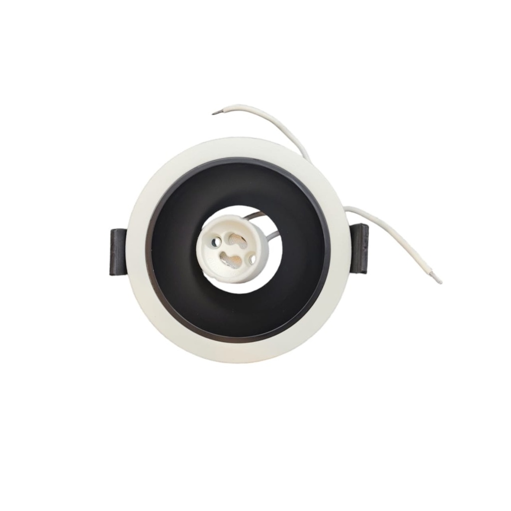 LAMPARA SPOT 3.5" PARA DICROICO GU10 COLOR BLANCO MATE BORDE NEGRO MATE REF.LUM-1509 MARCA LUMIND