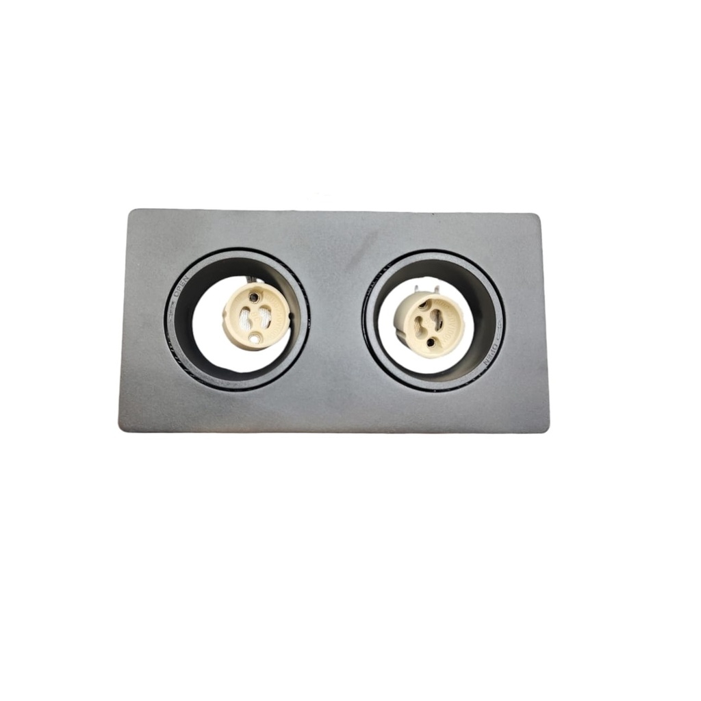 LAMPARA SPOT DOBLE CUADRADO P/DICROICO GU10 HONEY COMB NEGRO REF.LUM-1500 MARCA LUMIND