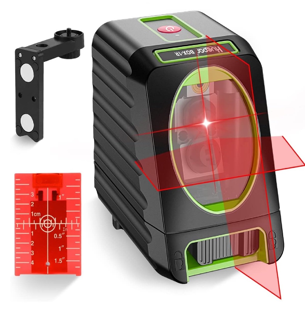 LASER AUTONIVELADOR - LINEAS EN CRUZ R/ROJO IP54 (4 PILAS AA) REF. BOX-1R / X00226L2UN HUEPAR
