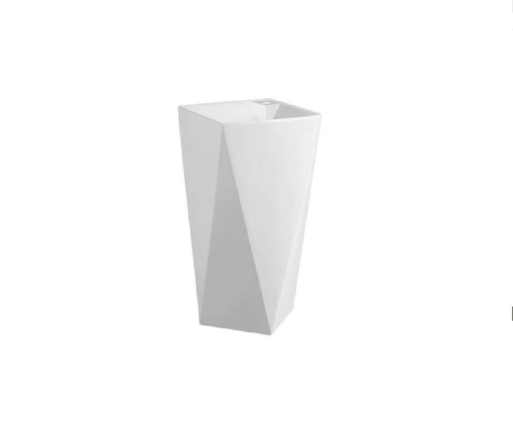 LAVAMANO DE PEDESTAL / COLUMNA POLIGONAL 47 X 47 X 84 CM COLOR BLANCO REF LAV-102 MARCA UNIQUE