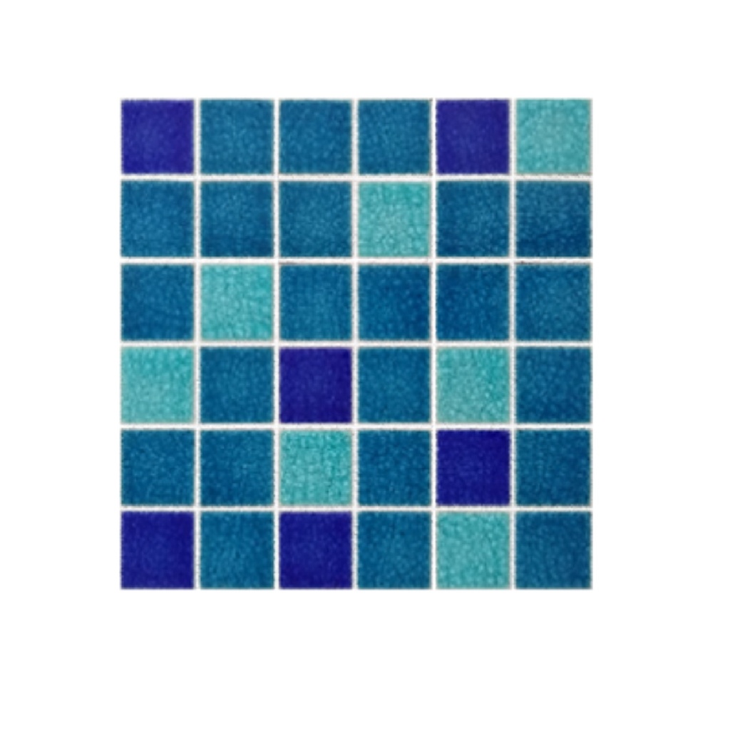 MALLA / MOSAICO CERAMICO CRACKED SMALTO FOREST BLUE 30,3 X 30,3 CM (0,09 M2) REF. BZ9875456 BREZZA