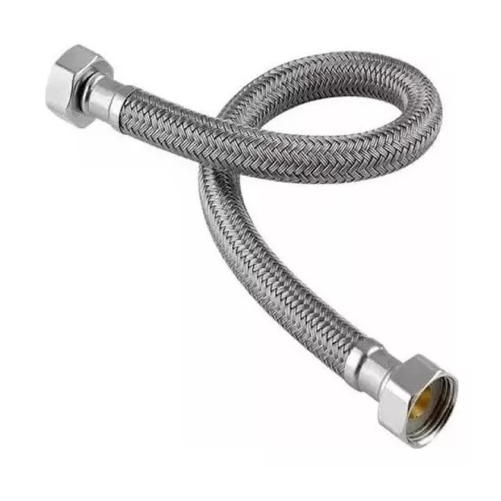 MANGUERA / CANILLA C / MALLA DE ACERO INOX PARA LAV. DE 1/2" X 3/8" X 40 CM REF. AQP205 AGUA PLUS