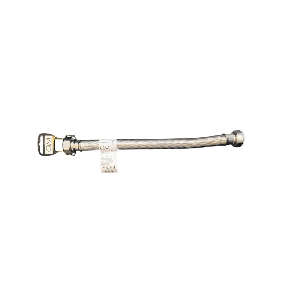 MANGUERA / CANILLA CONEXION 3/4" X 3/4" 25 CM P/ CALENTADOR ACERO INOX REF 14.600.014 QUALITY METAL