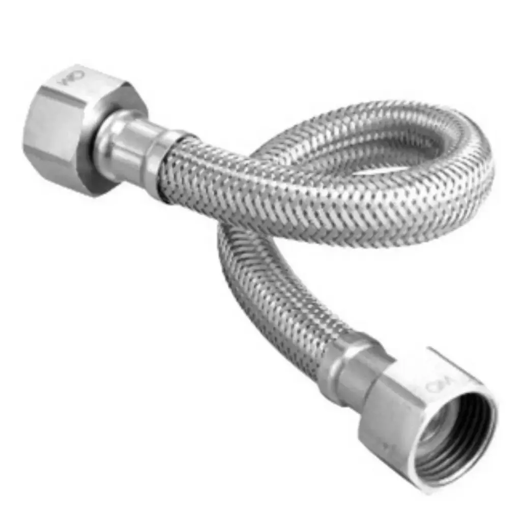 MANGUERA / CANILLA CONEXION 3/4" X 3/4" 40 CM P/ CALENTADOR ACERO INOX REF 14.600.015 QUALITY METAL