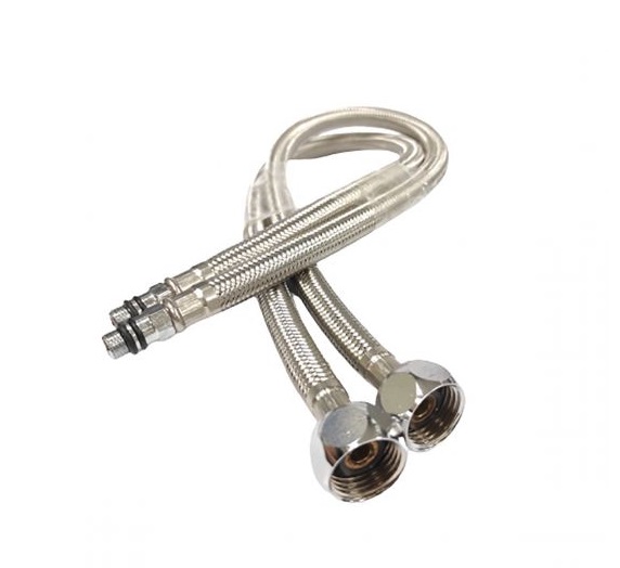 MANGUERA / CANILLA DE ACERO INOX P/GRIF LONDON /BOSTON DE 10 X 1/2" X 40CM (PAR) REF. RMGVAR BM