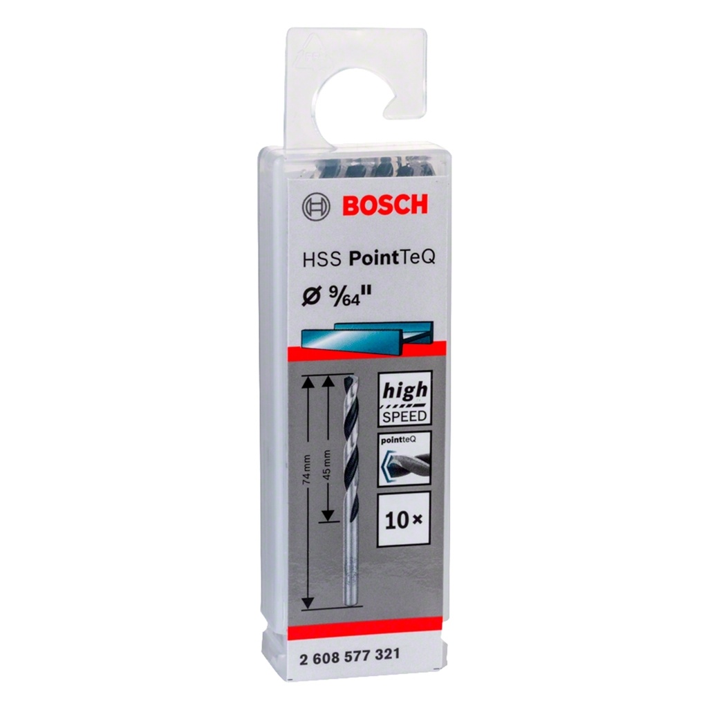MECHA PARA ACERO HSS-POINTEQ 9/64" X 45 X 74 MM METAL REF. 2608577321 / 871039 / 908306 MARCA BOSCH