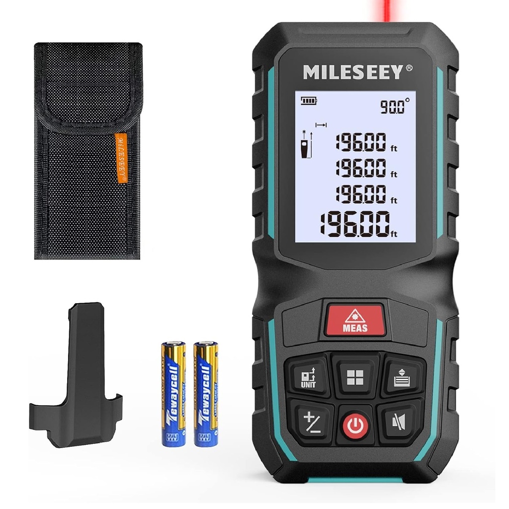MEDIDOR / METRO LASER DE 330 FT / 100 MTS DE DISTANCIA IP54 REF. X003FH72WZ / G2 MARCA MILESEEY