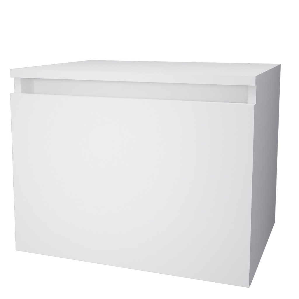 MUEBLE DE BAÑO 1 GAVETA 47 X 45 X 45 CM CON TOPE EN MADERA COLOR BLANCO REF. MINIMAL45-1G KYNWOD