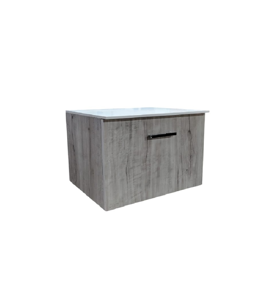 MUEBLE DE BAÑO 1 GAVETA 65 X 47 X 45 CM CON TOPE SINTERIZADO BLANCO LISO REF. KW-002 MARCA KYNWOD