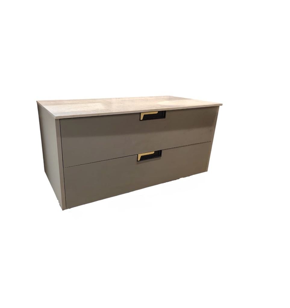 MUEBLE DE BAÑO 2 GAVETA 100 X 65 X 47 CM CON TOPE SINTERIZADO GRIS MATE REF. KW-004 MARCA KYNWOD