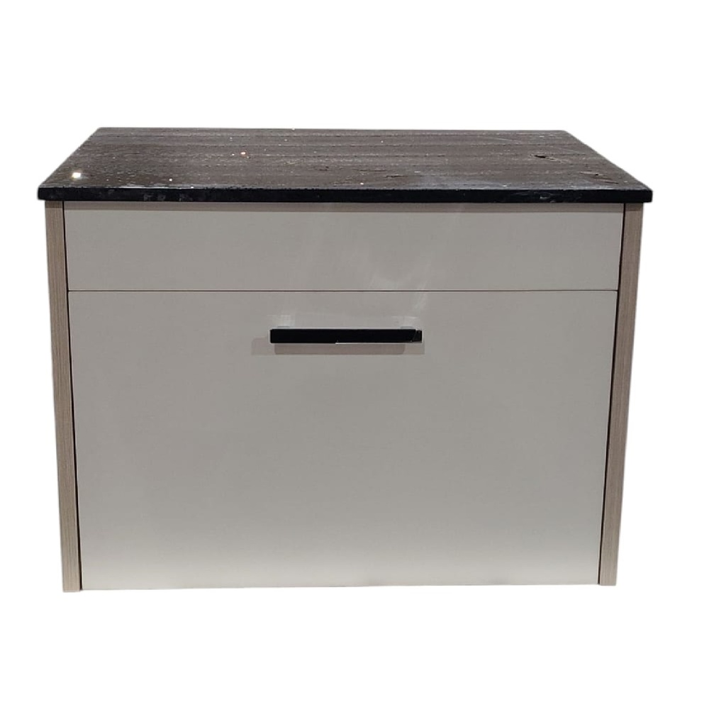 MUEBLE DE BAÑO BLANCO VERSILIA 1 GAVETA 61X49X47 CM C/TOPE SINTERIZA. NEGRO REF MB-ANTIQUE-1G KYNWOD