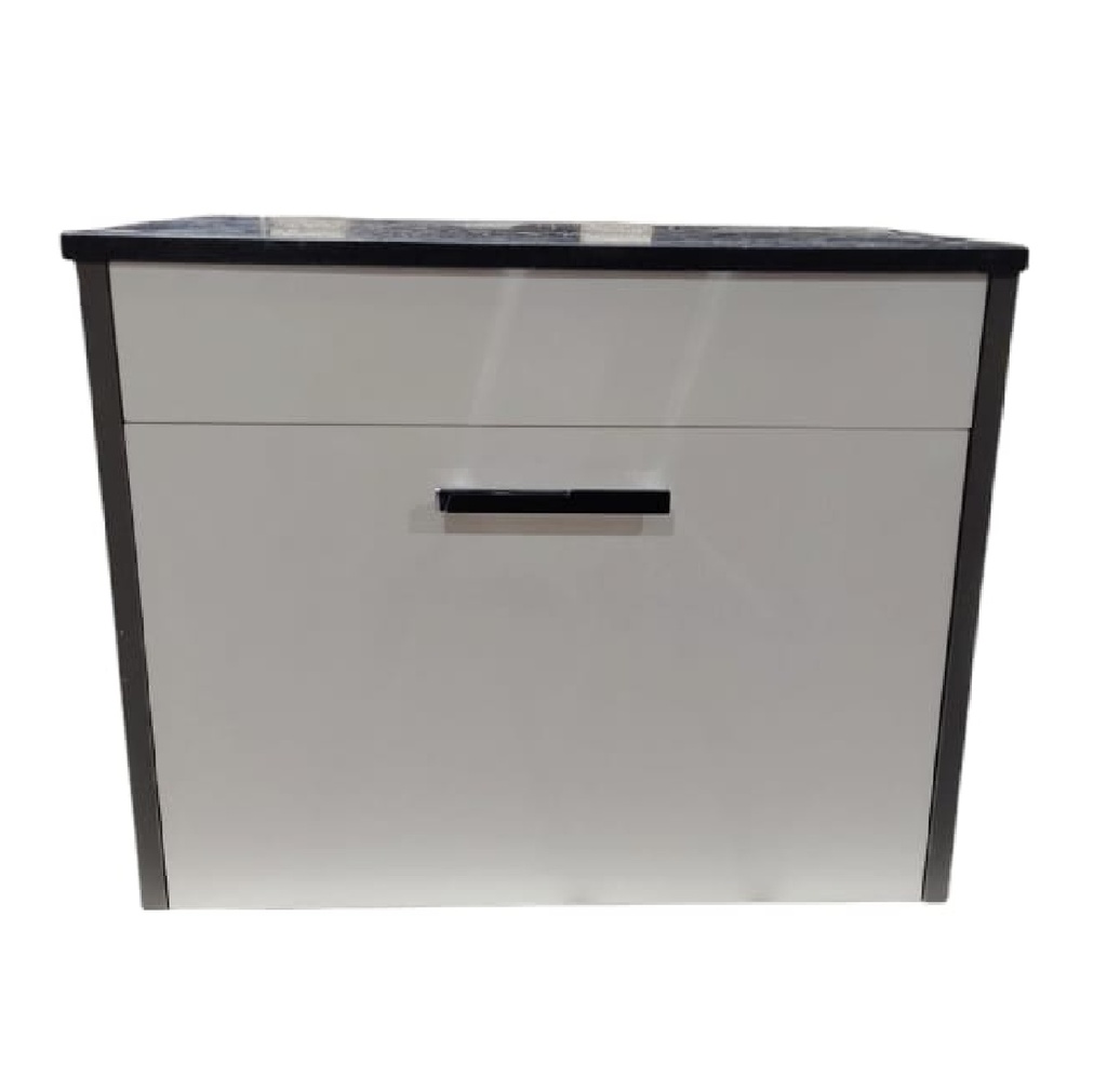 MUEBLE DE BAÑO GRIS - B 1 GAVETAS 61X49 X47 CM C/ TOPE SINTERIZADO NEGRO REF MB-ANTIQUE-1G KYNWOD