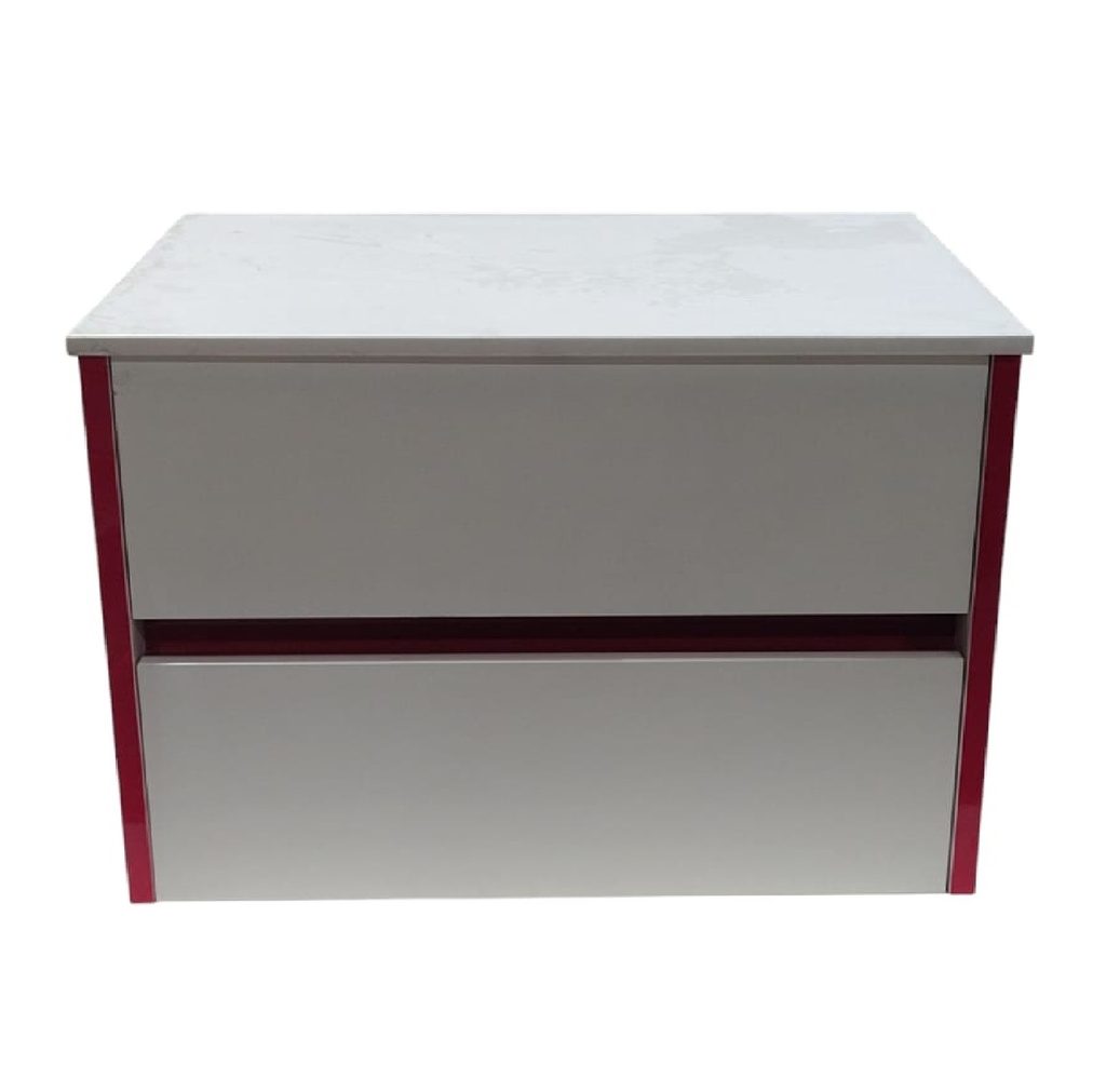 MUEBLE DE BAÑO ROJO - BLANCO 1 GAVETA 61X49X47 CM C/ TOPE SINTERIZADO BLANCO REF MB-MAX60-1G KYNWOD