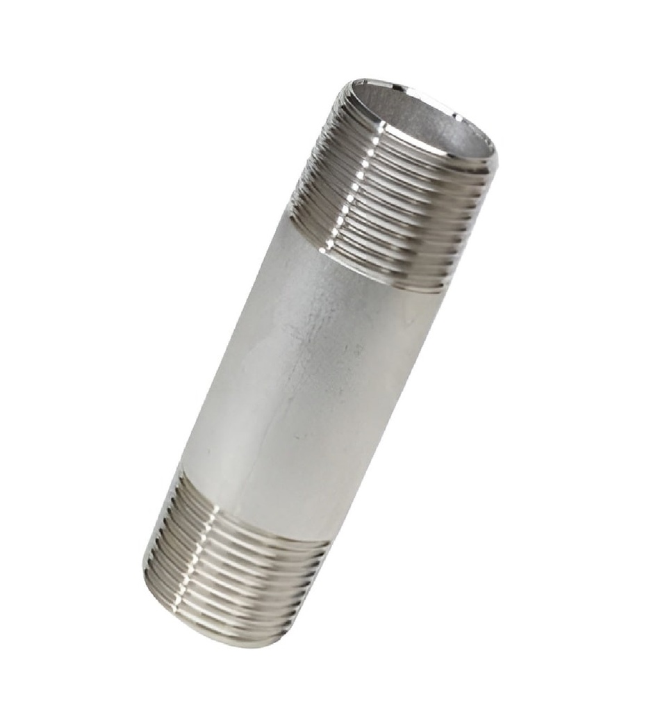 NIPLE ACERO INOXIDABLE 304 1 X 2" ROSCADO 150 LBS (UNIDAD) REF. 00000197 MARCA FERREINOX