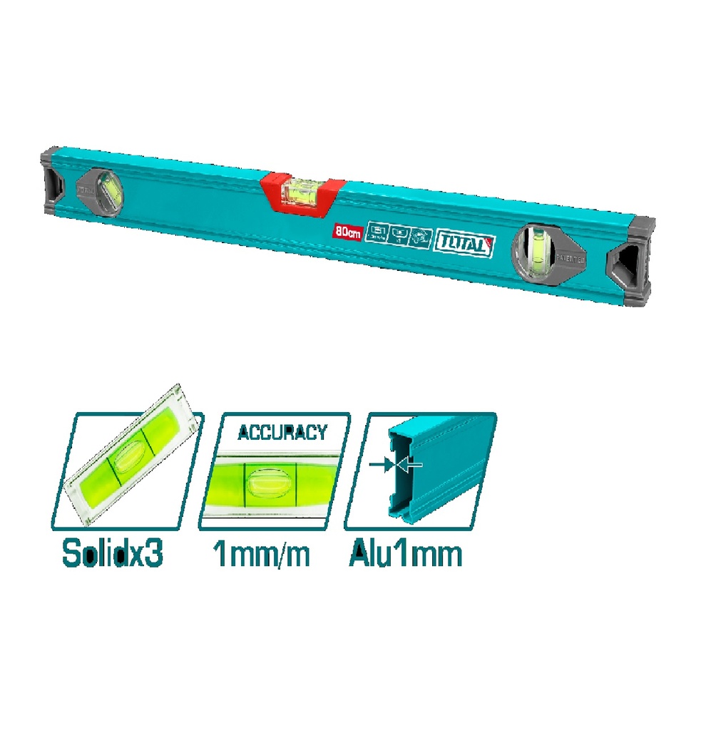 NIVEL DE ALUMINIO 100 CM X 1 MM REF. TMT210016 MARCA TOTAL TOOLS