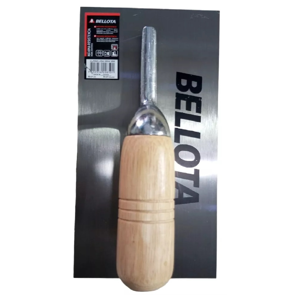 PALUSTRA LISA METAL MANGO MADERA 6" REF 208501 MARCA BELLOTA