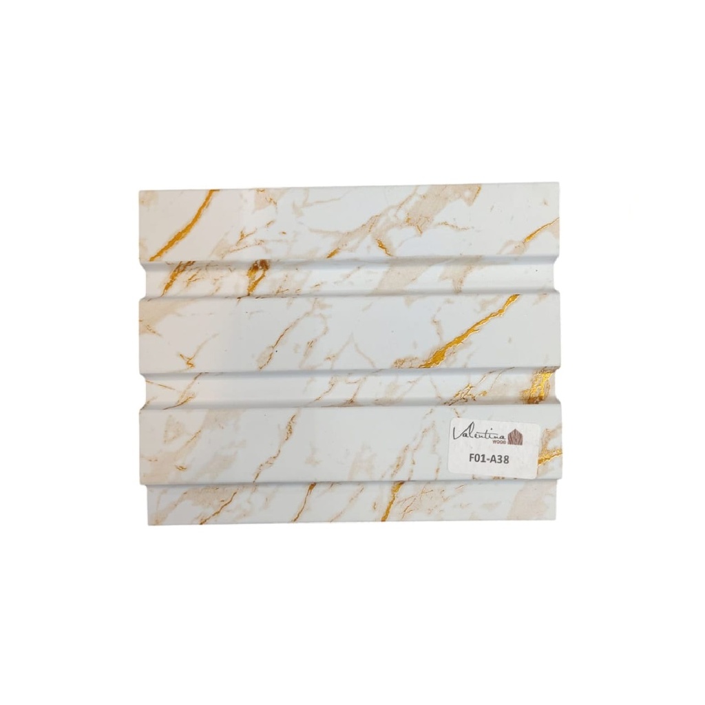 PANEL PARA PARED PLASTICO WALL PANEL INTERIOR 11,80CM X 11MM X 2,90 MTS BLANCO DORADO VALENTINA