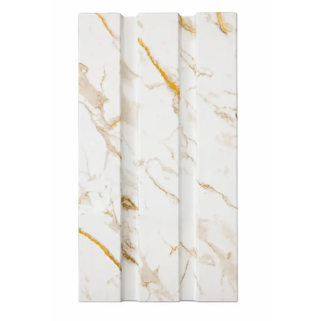 PANEL PARA PARED PLASTICO WALL PANEL INTERIOR 11,80CM X 11MM X 2,90 MTS BLANCO DORADO VALENTINA