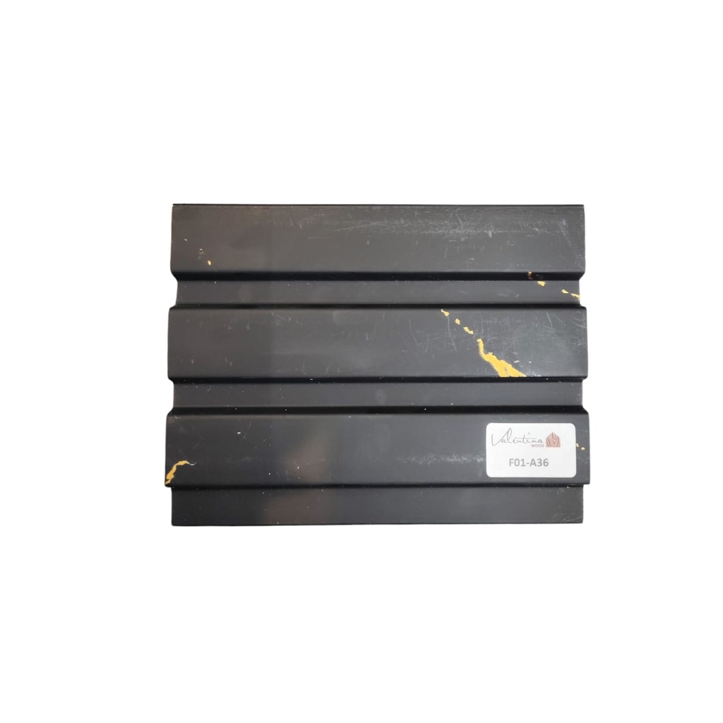 PANEL PARA PARED PLASTICO WALL PANEL INTERIOR 11,80CM X 11MM X 2,90 MTS NEGRO/DORADO VALENTINA