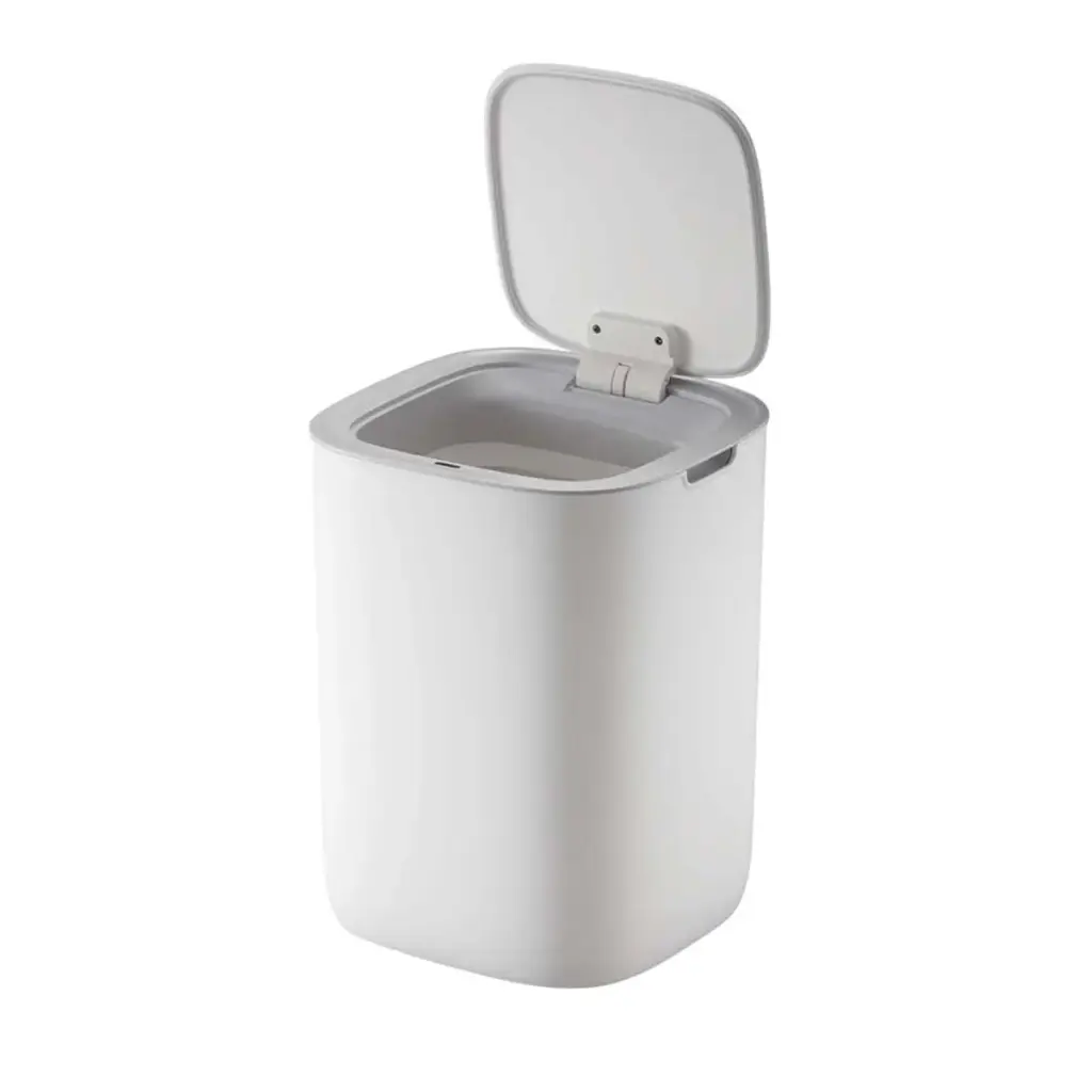PAPELERA CUADRADA DE 12 LTS BLANCA PLASTICA CON SENSOR REF. PAP-753 COD EK6288P-12L-BL MARCA EKO