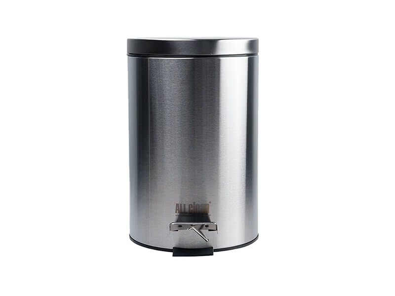 PAPELERA METALICA CON TAPA PEDAL DE 7 LITROS 28 X 38 CM REF. WB1010-7L MARCA ALL CLEAN
