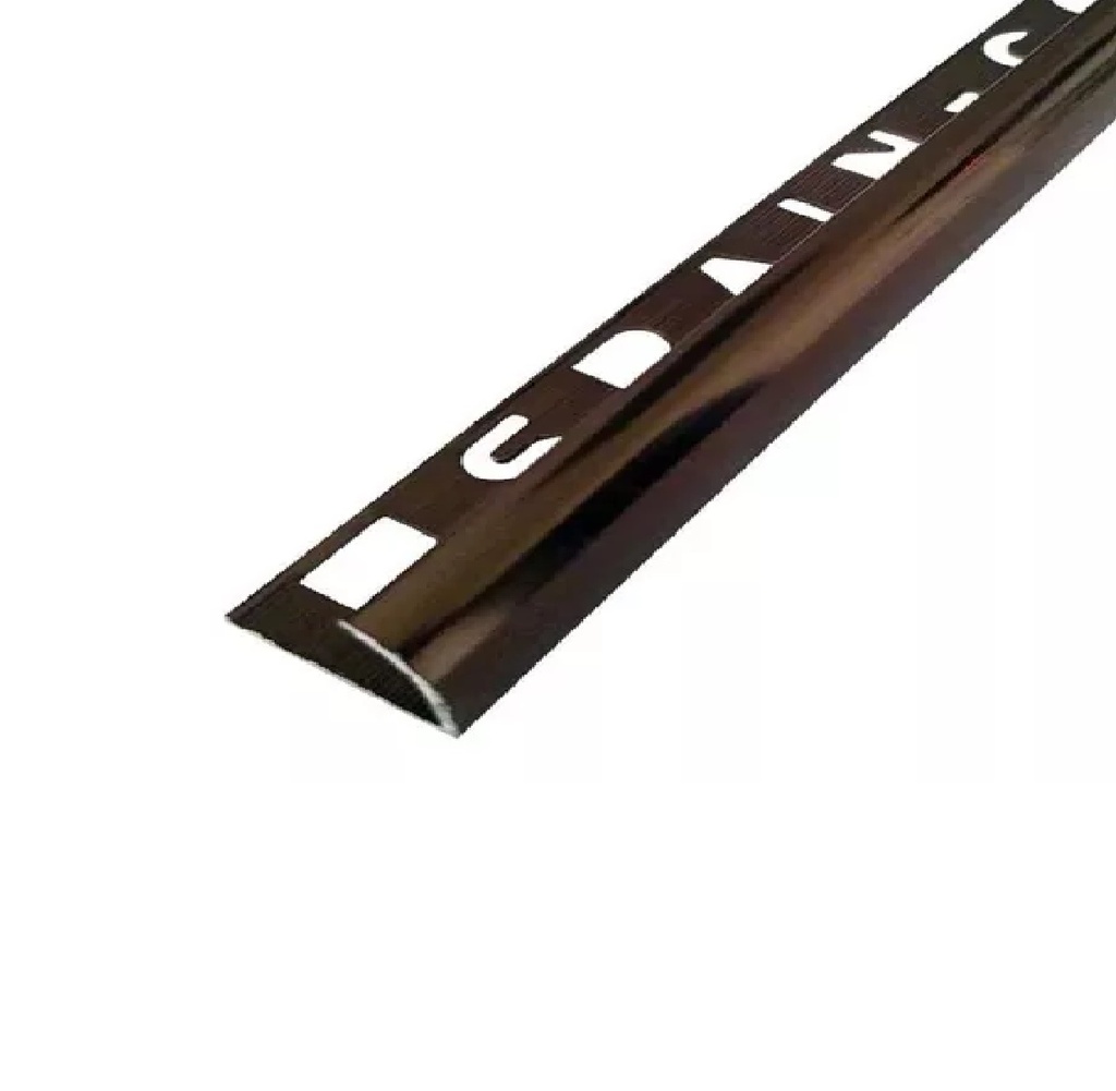 PERFIL / FLEJE DE ALUMINIO PARA PORCELANATO 2.5 MTRS X 2.3 CM C/MARRON REF. GLO-MARRON GLOBAL