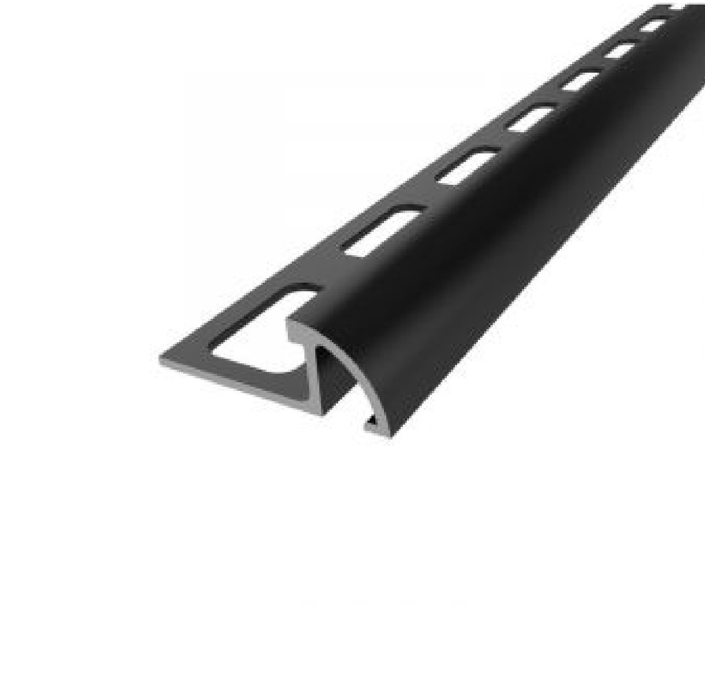 PERFIL / FLEJE DE ALUMINIO PARA PORCELANATO 2.6 MTRS X 2.3 CM C/ NEGRO REF. GLO-NEGRO GLOBAL
