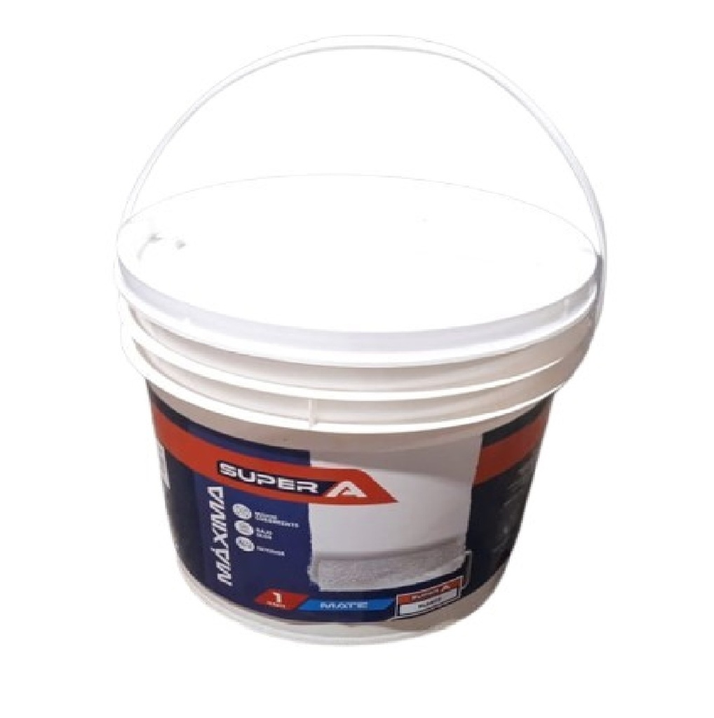 PINTURA CAUCHO MAXIMA PARA EXTERIOR CLASE "A" COLOR BLANCO MATE 1 CÑTE/4GL REF. 0802006 SUPER A