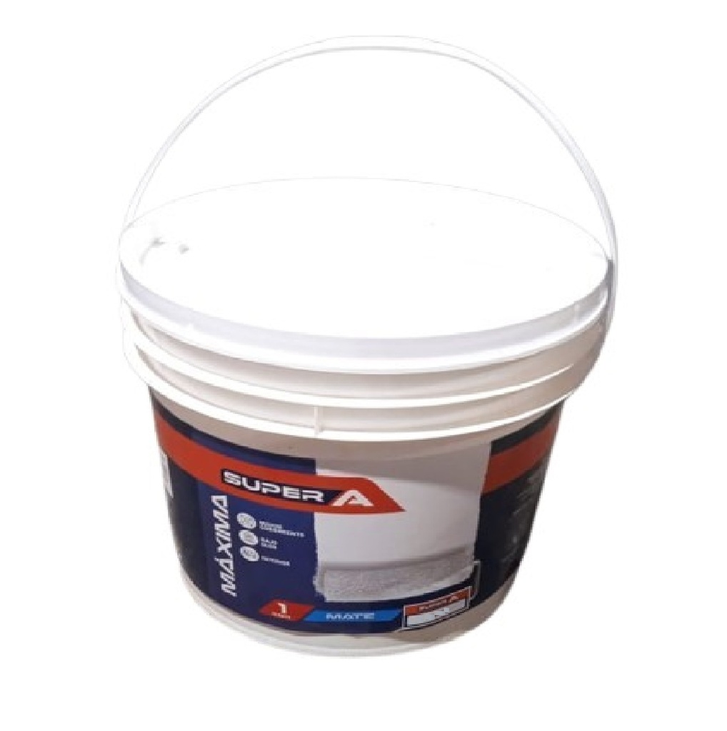 PINTURA CAUCHO MAXIMA PARA INTERIOR CLASE "A" COLOR BLANCO MATE 1 CUÑETE REF. 0602006 SUPER A