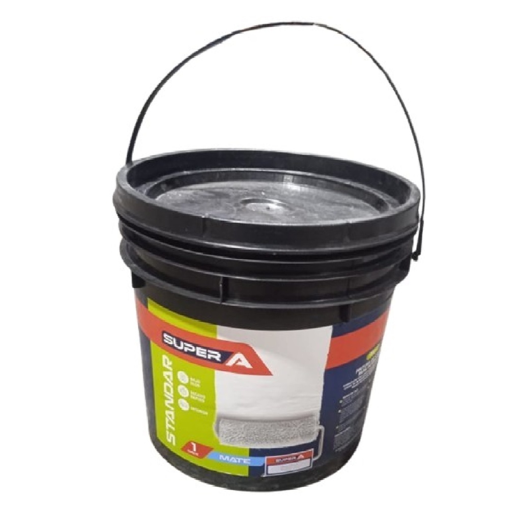 PINTURA CAUCHO STANDAR PARA INTERIOR CLASE "C" COLOR BLANCO MATE 1 CUÑETE REF 100102006 SUPER A
