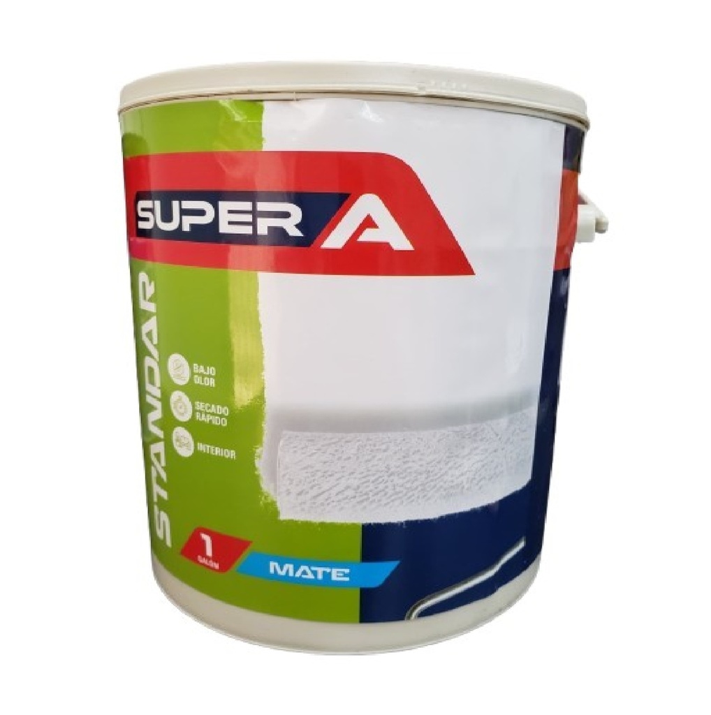 PINTURA CAUCHO STANDAR PARA INTERIOR CLASE "C" COLOR BLANCO MATE 1 GL REF. 100101006 SUPER A