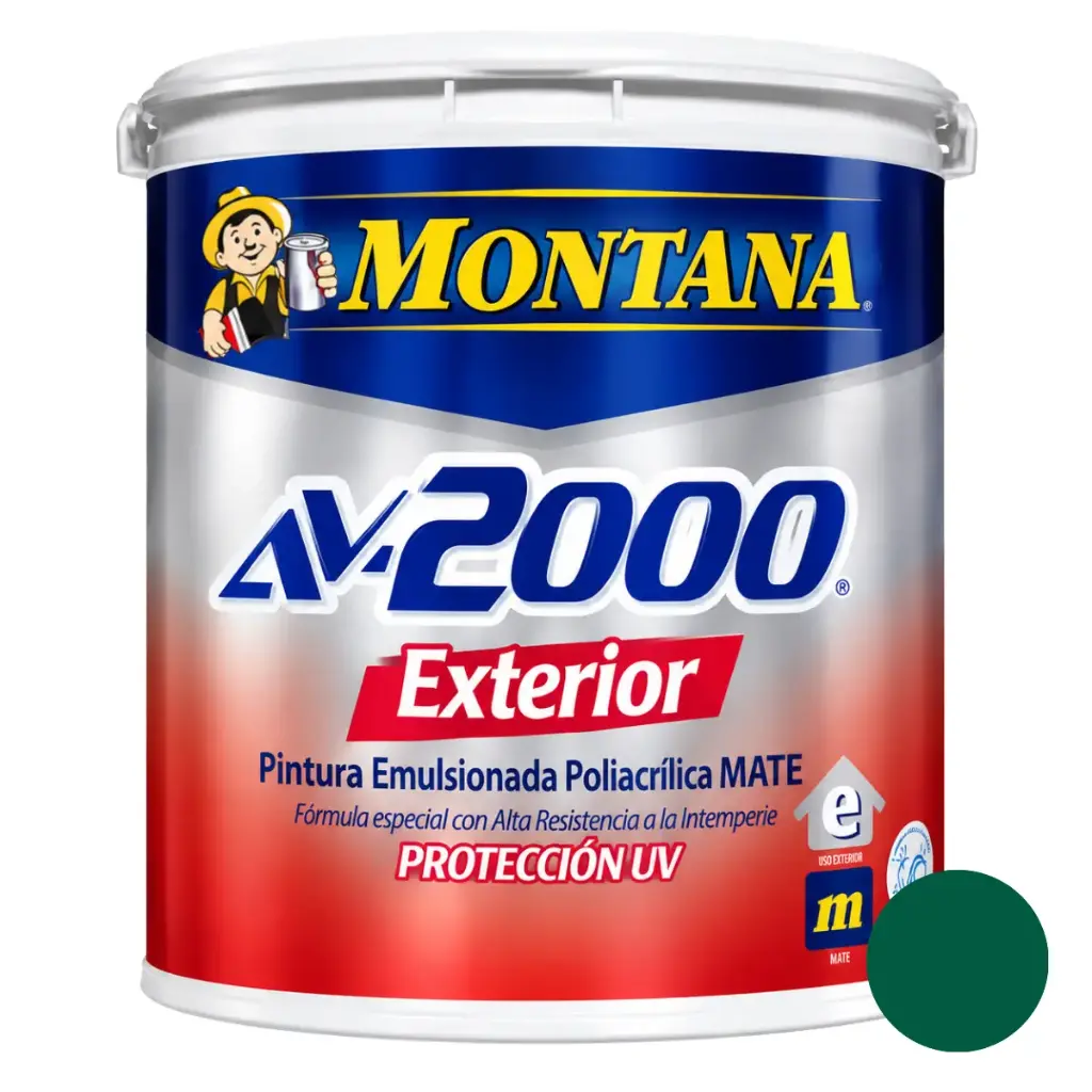 PINTURA DE CAUCHO AV-2000 EXTERIOR VERDE NATURALEZA 1 GL REF. FA0-28555501 MARCA MONTANA