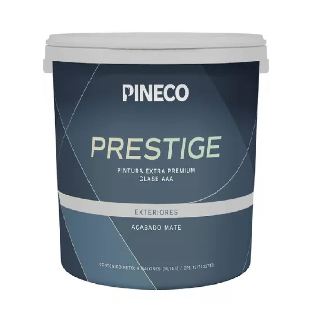 PINTURA DE CAUCHO MATE PRESTIGE INT. CLASE AAA 1 GL COLOR GREIGE MATE REF. PRS1661A1G MARCA PINECO