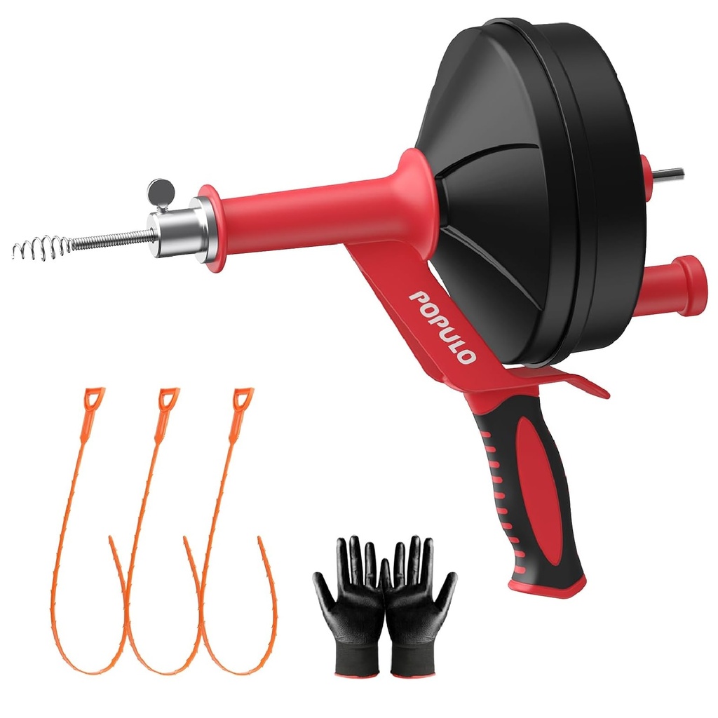 PISTOLA DESTAPA CAÑERIA / DRENAJE MANUAL GUAYA 7,6 MT REF. PMDS-76 / X0045P2AYV MARCA POPULO