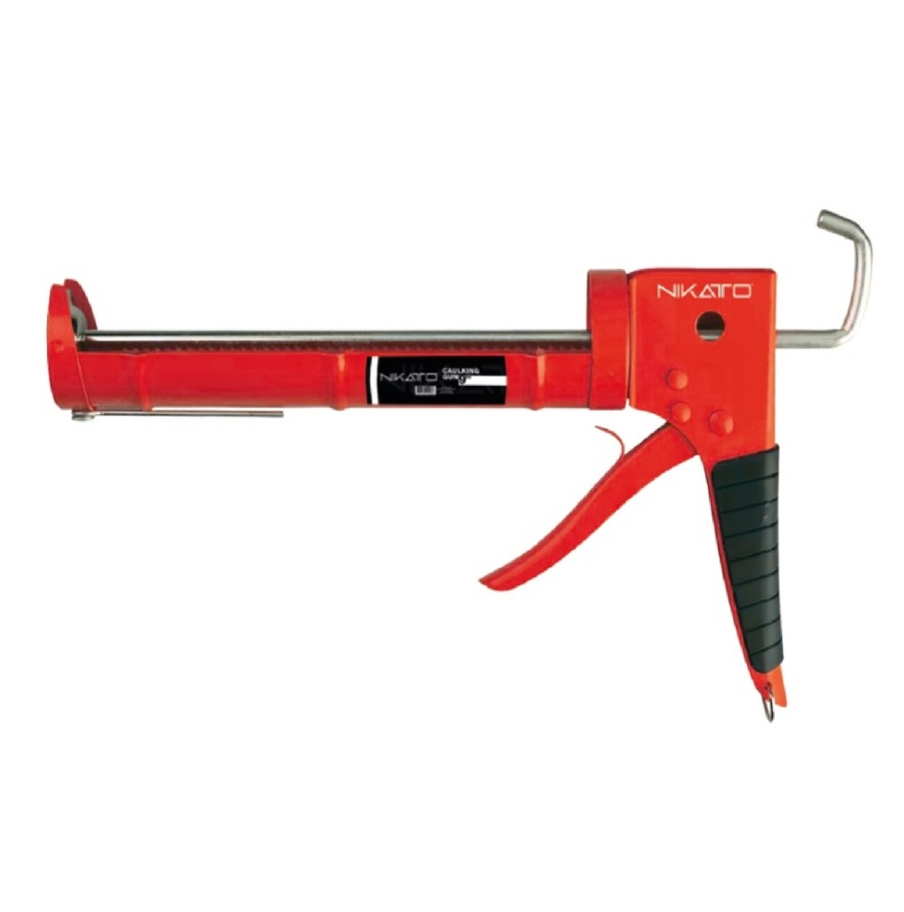 PISTOLA PARA CARTUCHO TUBO SILICON 9" CUERPO ACERO COLOR ROJO REF. NIK-CA-495 MARCA NIKATTO