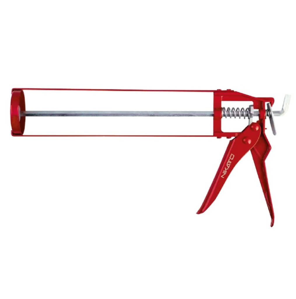 PISTOLA PARA CARTUCHO TUBO SILICON 9" CUERPO ALUMINIO COLOR ROJO REF. NIK-CA-498 MARCA NIKATTO