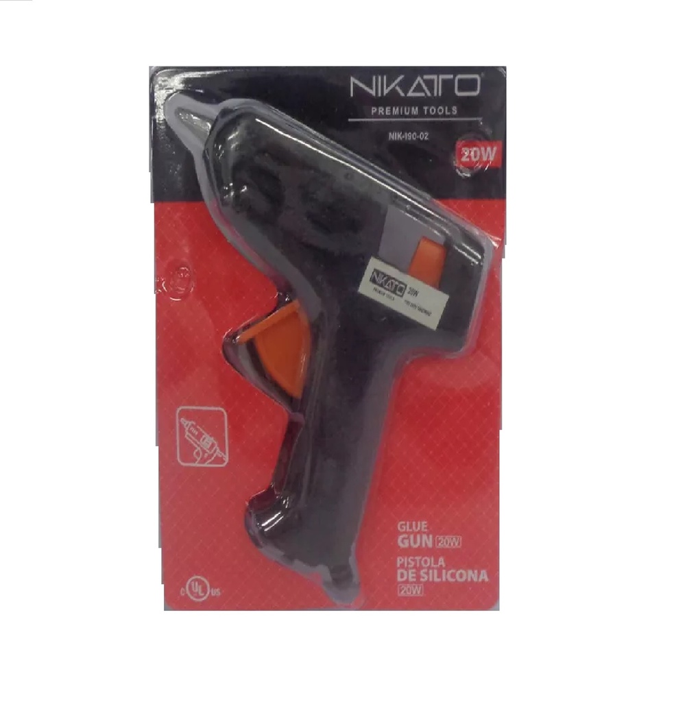 PISTOLA PARA SILICON EN BARRA 20 W 4" X 5/16" REF. NIK-190-02 / 105926 MARCA NIKATTO