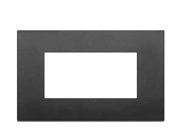 PLACA 4 MODULOS CENTRALES CLASSIC TECNOPOLIMEROS ARKE COLOR NEGRO REF-19654.71 MARCA VIMAR