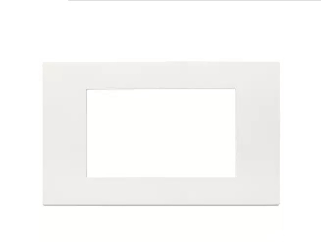 PLACA 4 MODULOS CENTRALES TECNOPOLIMERO COLOR BLANCO SERIE LINEA REF. 30654.00 MARCA VIMAR