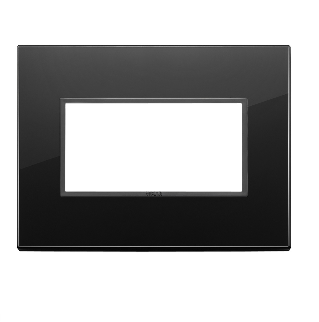 PLACA 4 MODULOS CENTRALES TOTAL BLACK DIAMANTE SERIE EIKON REF. 21654.88 MARCA VIMAR