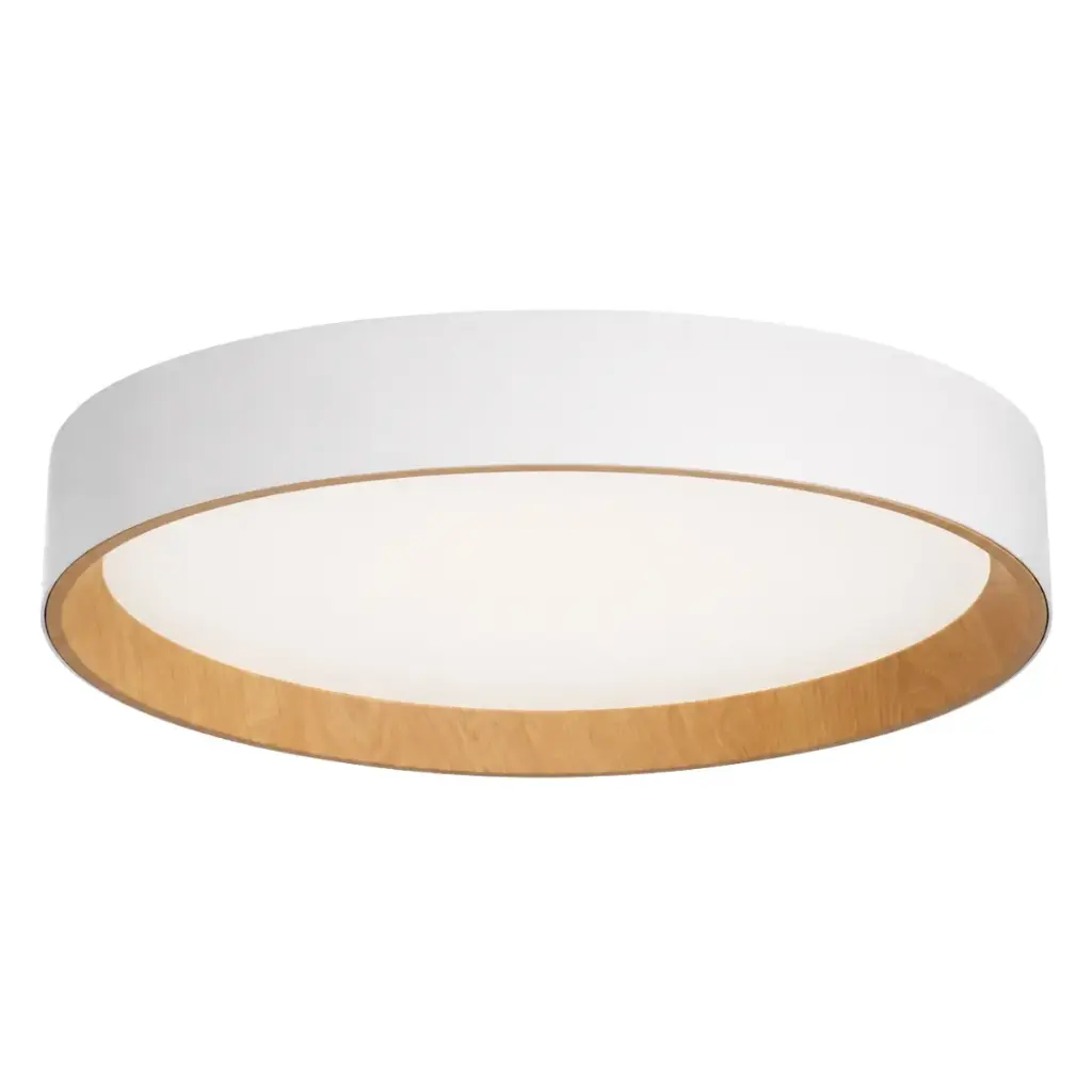 PLAFON DECORATIVO LED ISABEL REDONDA 32 W 40 CM 3 TONOS 3CCT BLANCO- MADERA C/ CONTROL REF. S-609M LUCERNA