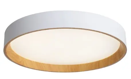 PLAFON DECORATIVO LED ISABEL REDONDA 32 W 40 CM 3 TONOS 3CCT BLANCO- MADERA C/ CONTROL REF. S-609M LUCERNA