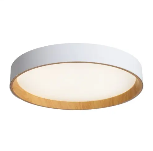 PLAFON DECORATIVO LED REDONDA 46 W 50 CM 3 TONOS 3CCT BLANCO- MADERA C/ CONTROL REF. S-609G LUCERNA