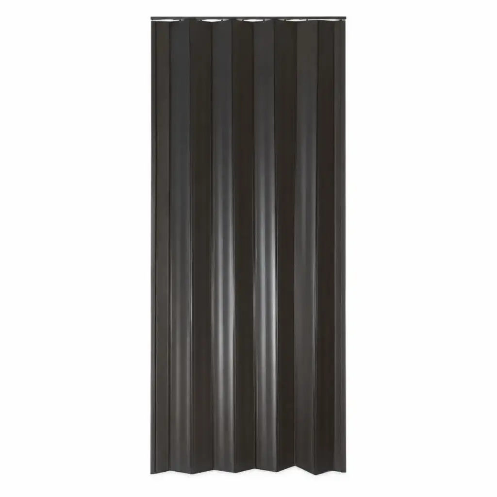 PUERTA PLEGABLE DE PVC COLOR ESPRESO/ NEGRO 90 X 210 CM PANEL BASICO MOD. GUAYANA REF. 00003 BASIC