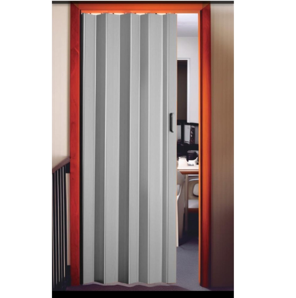 PUERTA PLEGABLE DE PVC COLOR GRIS 82 X 203 CM ESP. 6 MM REF. STYLUS-GRIS MARCA EXTRUVENSO