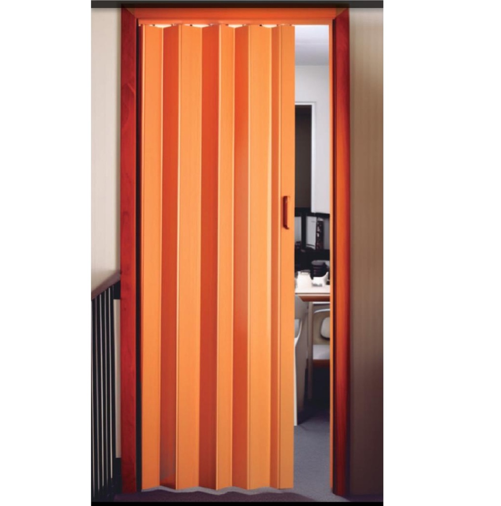 PUERTA PLEGABLE DE PVC COLOR NOGAL 82 X 203 CM ESP. 6 MM REF. STYLUS-NOGAL MARCA EXTRUVENSO