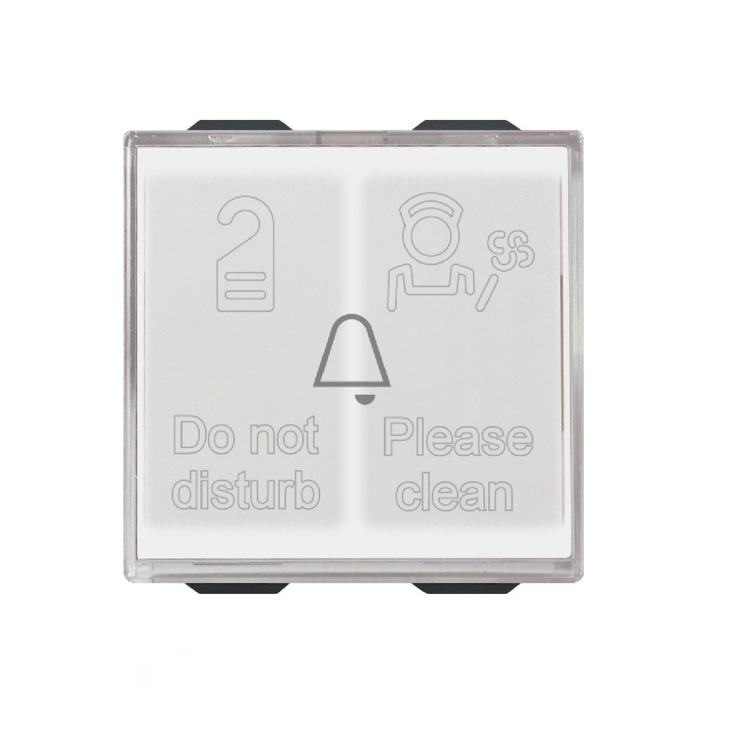 PULSADOR 1P + 2 PILOTOS LUMINOSOS HOTEL 230 V BLANCO 2 MODULOS SERIE EIKON REF. 20097 VIMAR