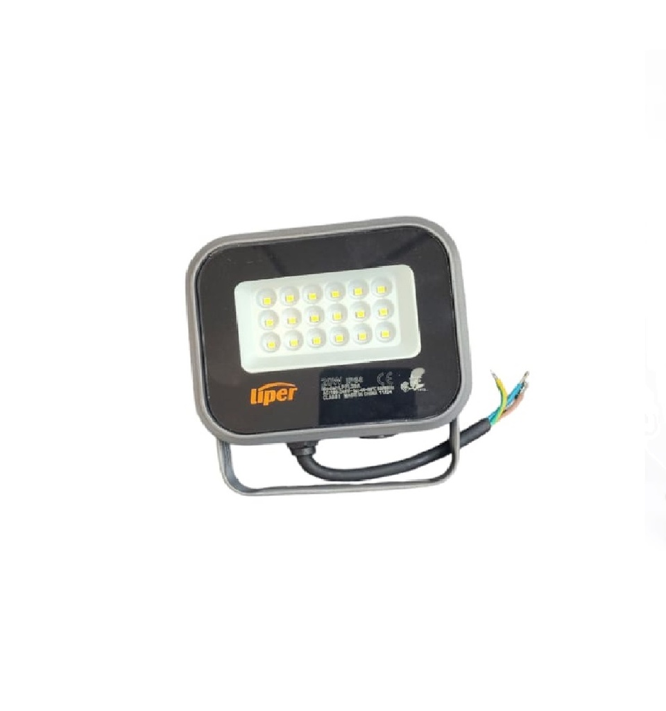 REFLECTOR LED 20 W 6500 K 2000 LM 100 - 240 V IP66 C/ NEGRO - GRIS REF. LPFL-20BT02 / LPFL20A LIPER