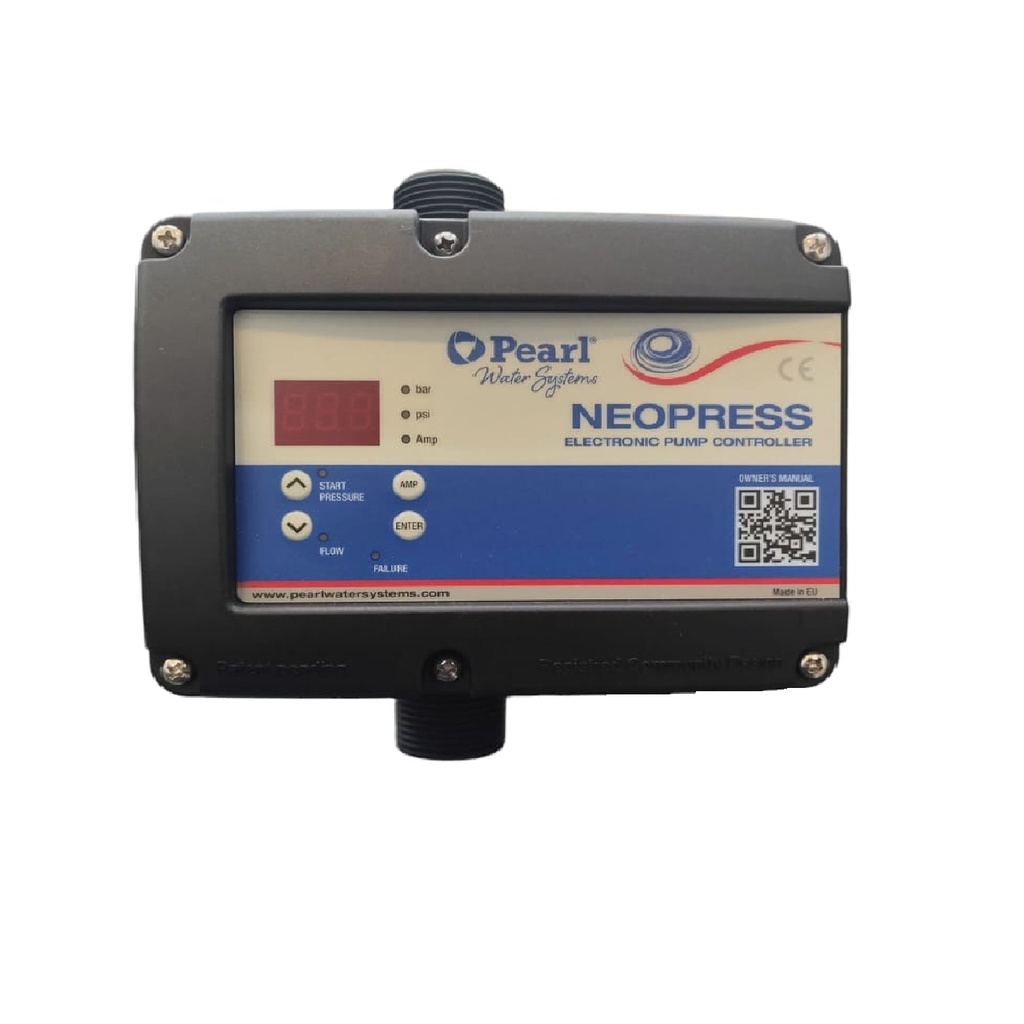 REGULADOR ELECTRONICO DE PRESION NEOPRESS 1" 174 PSI 115-230V 16 AMP 1 BOMBA REF. PCNP16F16S PEARL